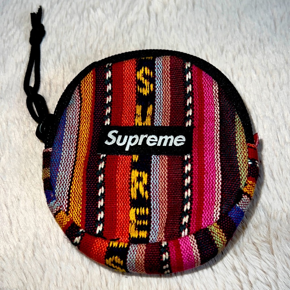 Supreme woven stripe multi-colored wallet/coin pouch